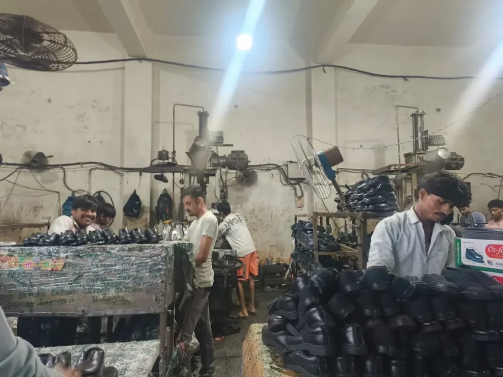 Shoe finishing and quality check production line