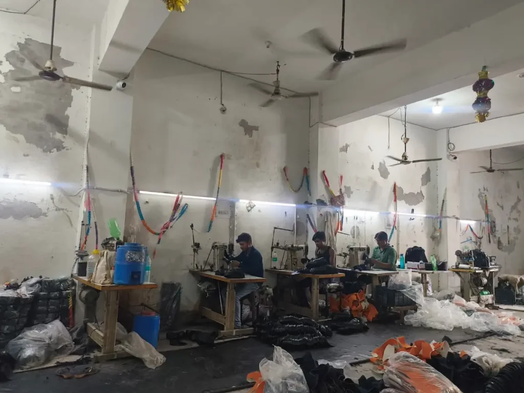 Shoe upper stitching workstation
